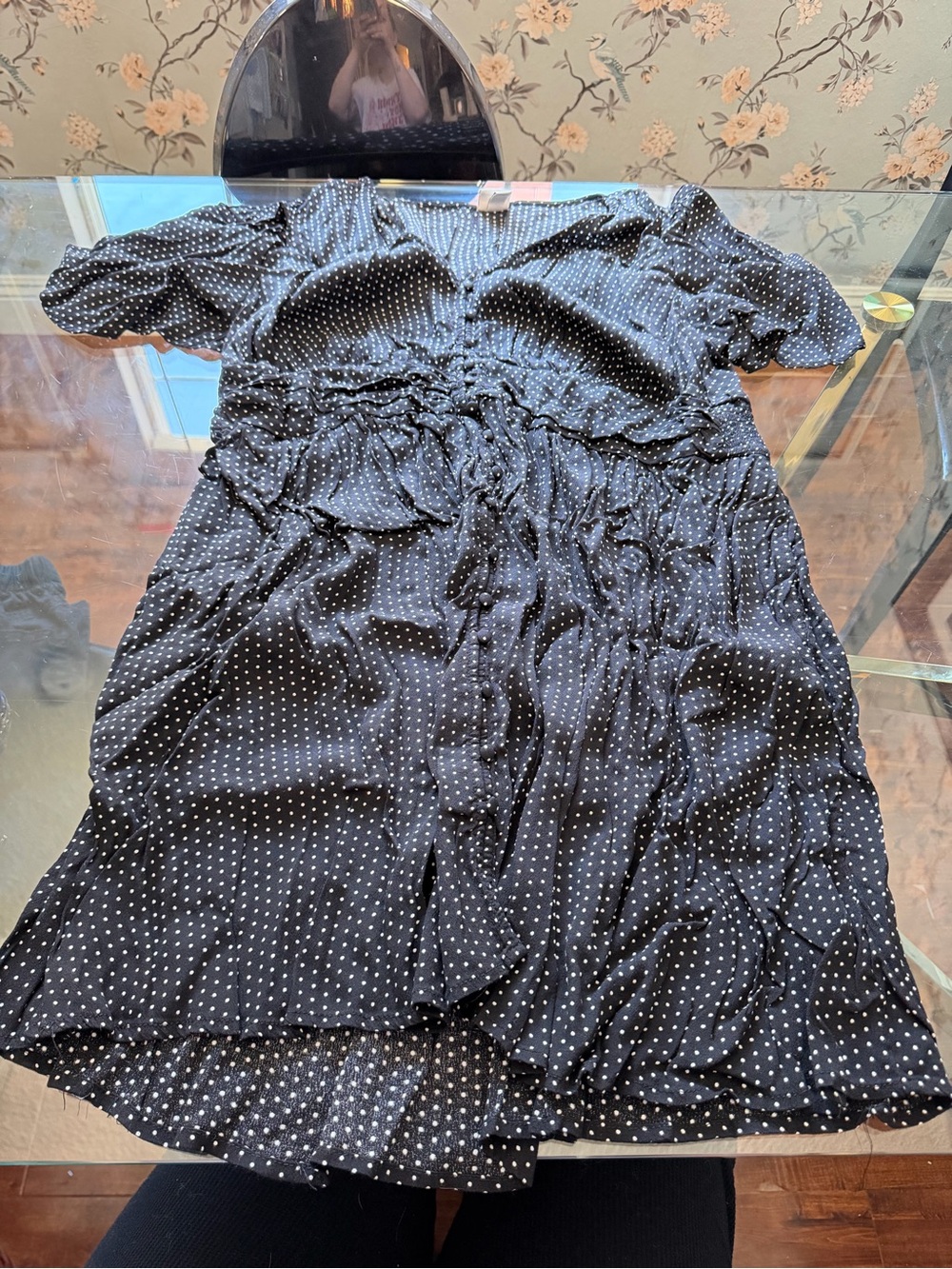 a new day Black and White Polka Dot Dress